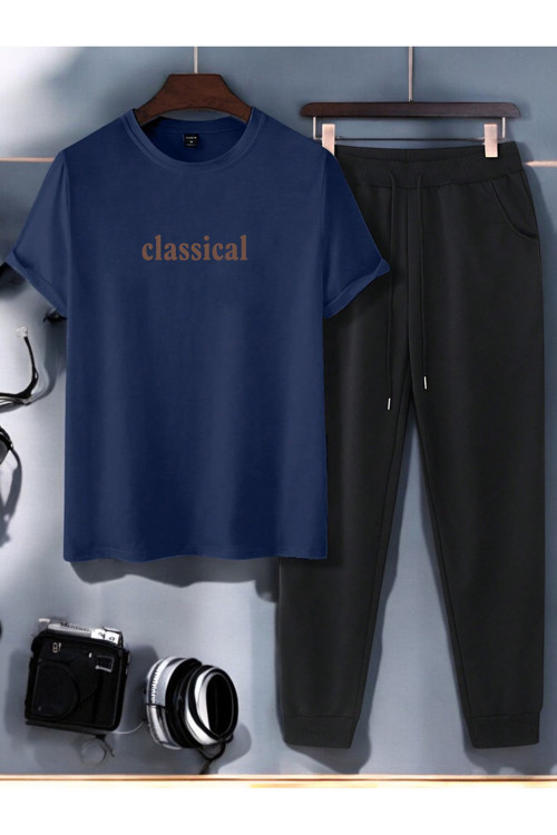 Unisex 2'Li Classical Baskılı Eşofman Takımı