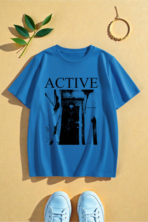 Unisex Active Baskılı Tasarım Tshirt