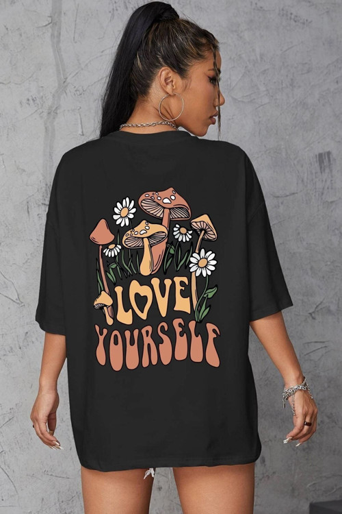 Unisex Love Yourself Baskılı T-Shirt