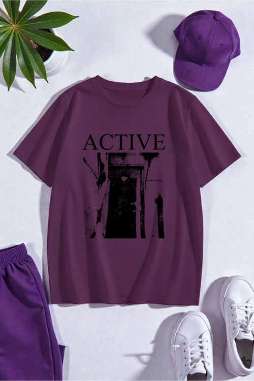 Unisex Active Baskılı Tasarım Tshirt