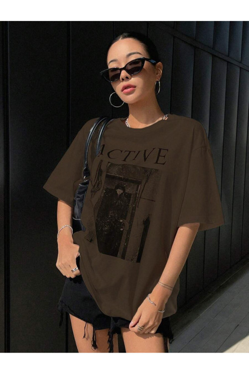Unisex Active Baskılı Tasarım Tshirt