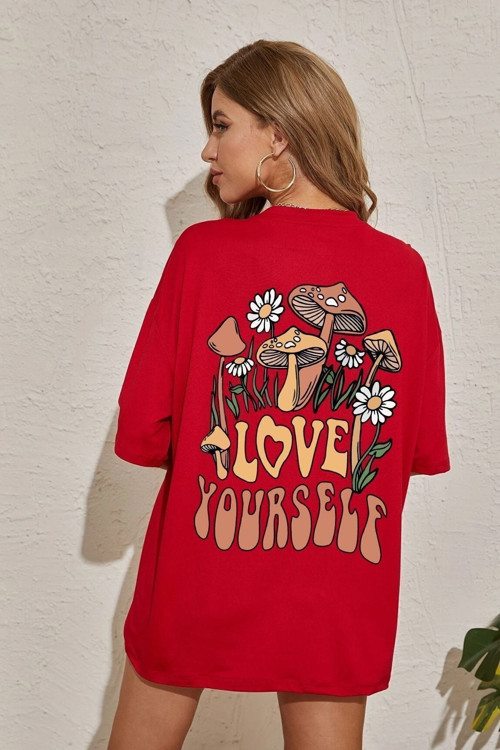 Unisex Love Yourself Baskılı T-Shirt