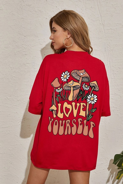 Unisex Love Yourself Baskılı T-Shirt