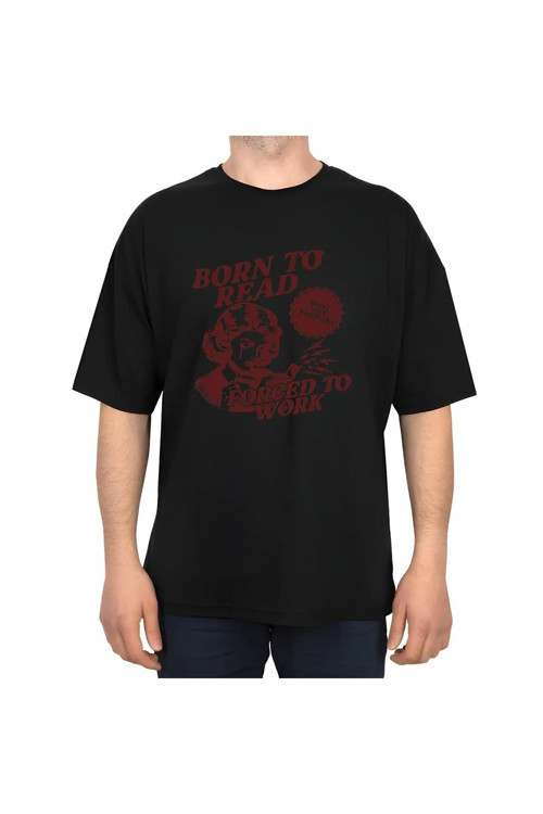 Born To Reat Baskılı Oversize T-Shirt