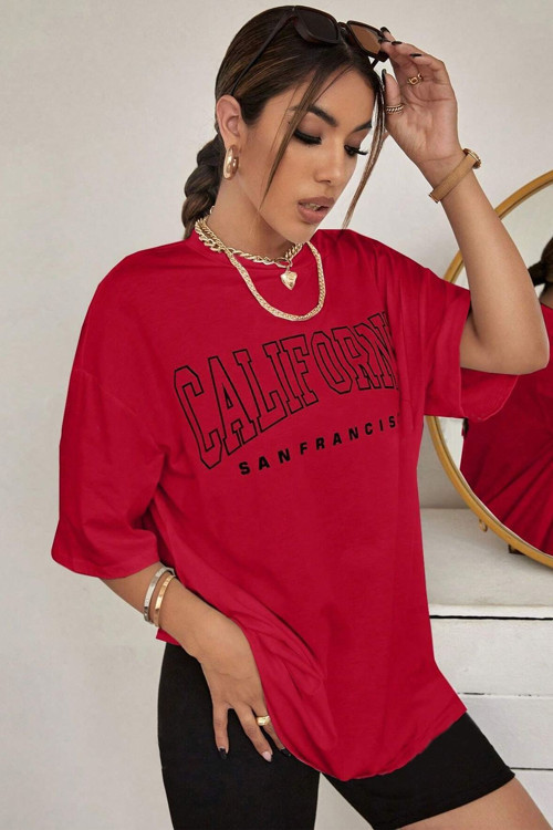 Unisex California West Coast Baskılı Tasarım Tshirt