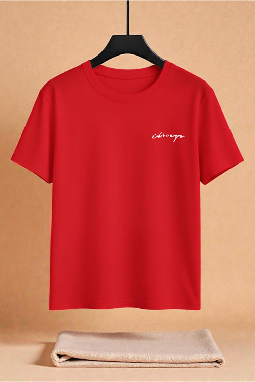 Unisex Chicago Baskılı Tasarım Tshirt