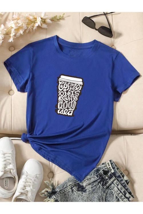 Unisex Kahve Severlere Özel Tasarım Basklı Tshirt