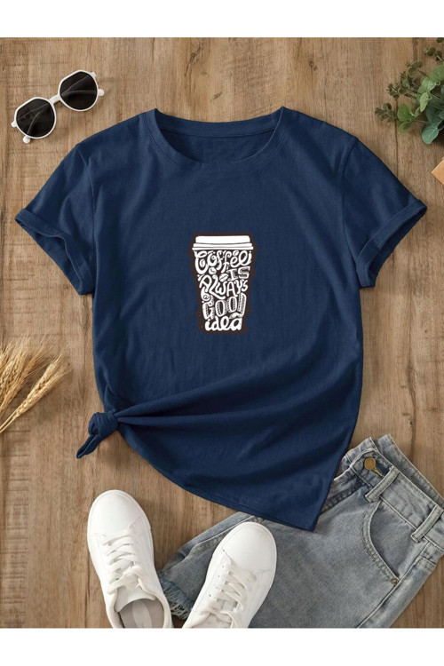 Unisex Kahve Severlere Özel Tasarım Basklı Tshirt