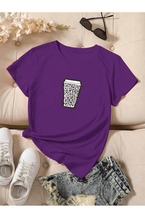 Unisex Kahve Severlere Özel Tasarım Basklı Tshirt