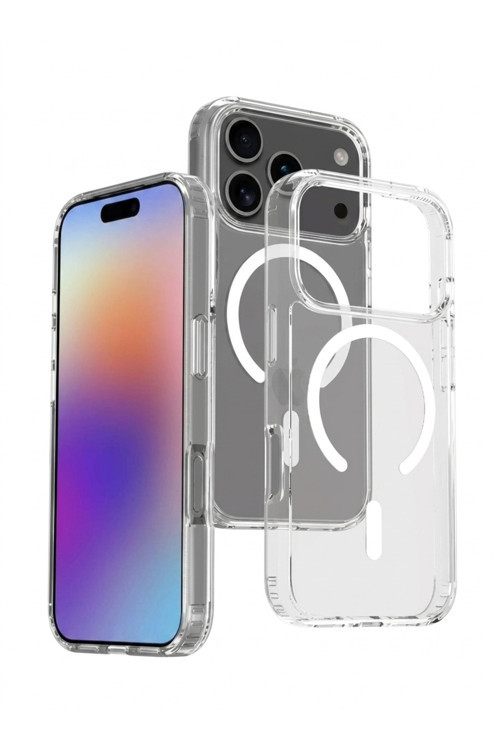 iPhone 17 Pro MagSafe Özellikli Şeffaf IQ Silikon Kılıf Şeffaf