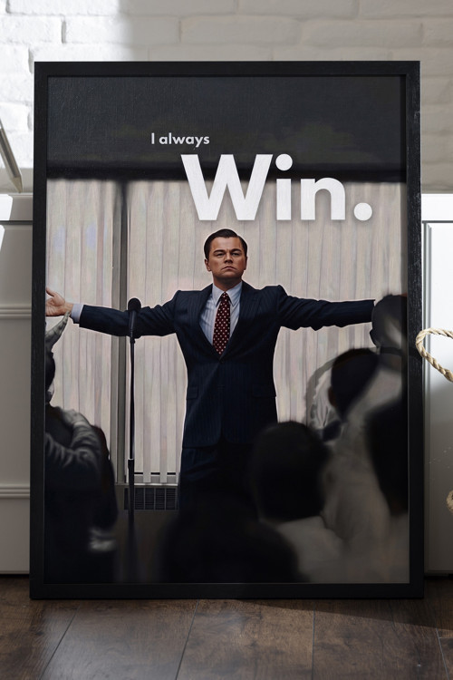 I Always Win Siyah Ahşap Çerçeveli Poster, Dekoratif Motivasyon Duvar Tablosu