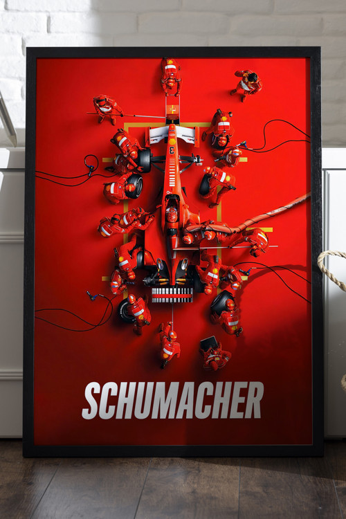 Michael Schumacher Formula 1 Siyah Ahşap Çerçeveli Poster, Dekoratif Araba Duvar Tablosu