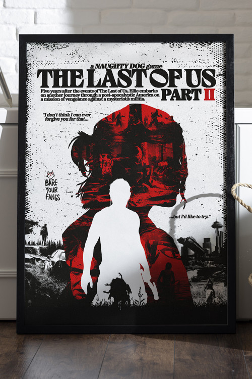The Last of Us Part II Siyah Ahşap Çerçeveli Poster, Dekoratif Oyun Duvar Tablosu