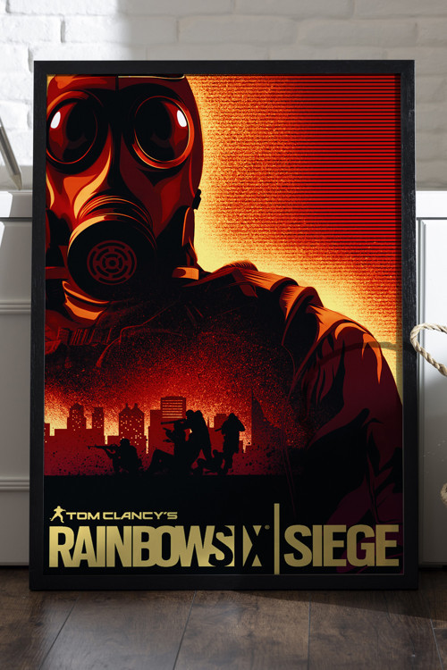 Rainbow Six Siege Siyah Ahşap Çerçeveli Poster, Dekoratif Oyun Duvar Tablosu