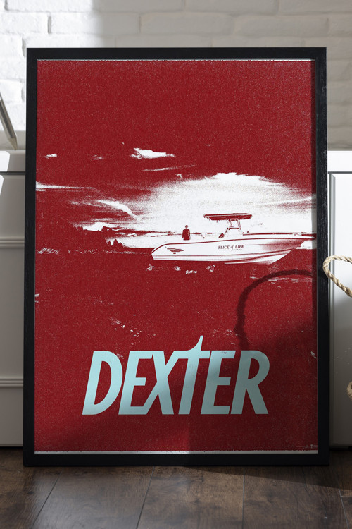 Dexter Siyah Ahşap Çerçeveli Poster, Dekoratif Dizi Duvar Tablosu