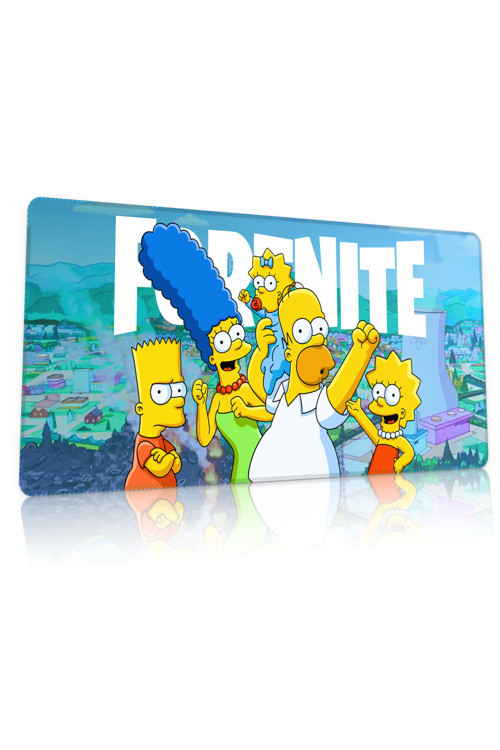 Fortnite Simpsons Gaming Oyuncu 90x40 cm Mousepad Dikişli Kaymaz Taban XL