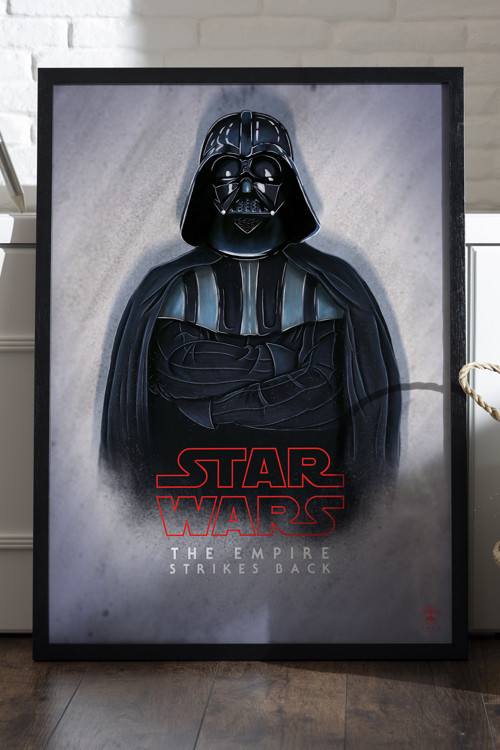 Star Wars Darth Wader Siyah Ahşap Çerçeveli Poster, Film Duvar Tablosu