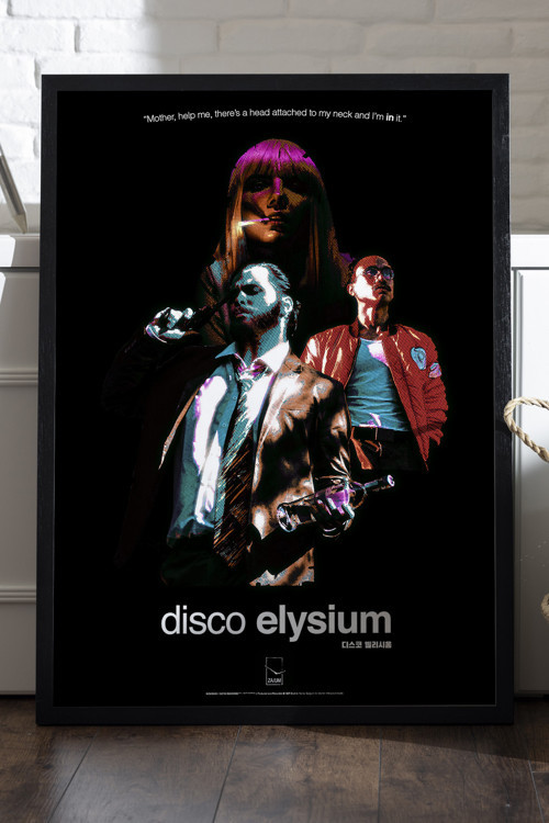 Disco Elysium Siyah Ahşap Çerçeveli Poster, Dekoratif Oyun Duvar Tablosu