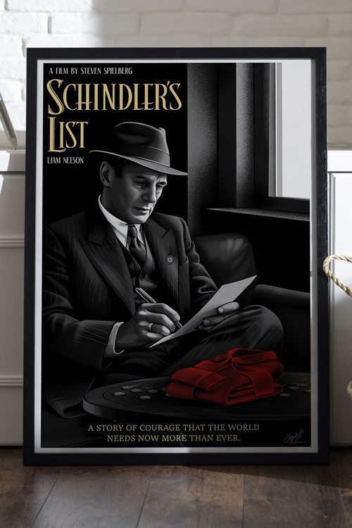 Schindler's List Siyah Ahşap Çerçeveli Poster, Dekoratif Film Duvar Tablosu