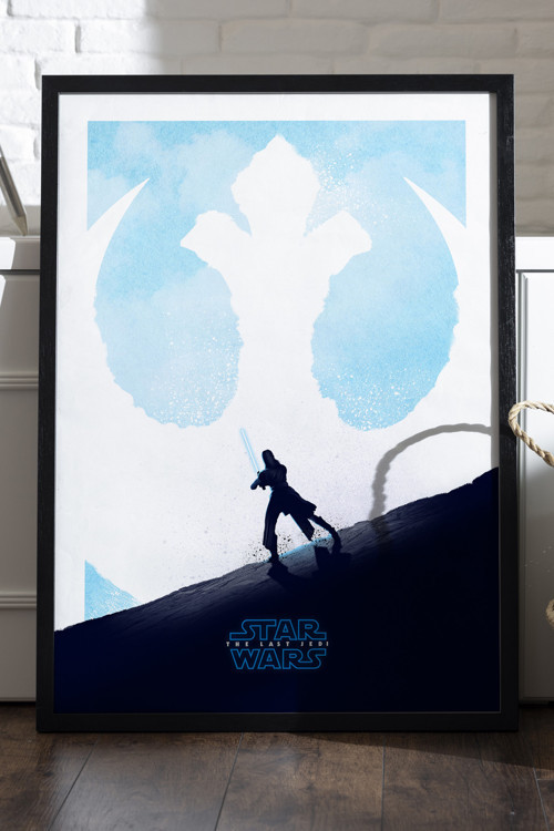 Star Wars Siyah Ahşap Çerçeveli Poster, Film Duvar Tablosu
