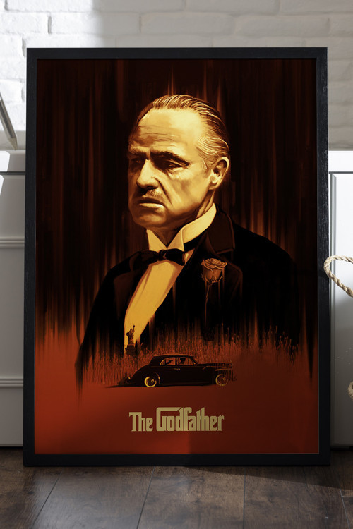 The Godfather Siyah Ahşap Çerçeveli Poster, Dekoratif Film Duvar Tablosu