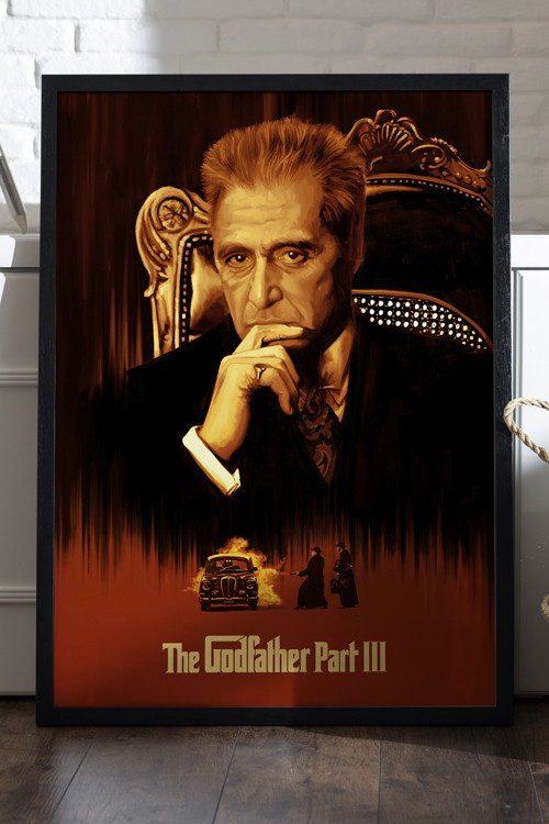 The Godfather Siyah Ahşap Çerçeveli Poster, Dekoratif Film Duvar Tablosu