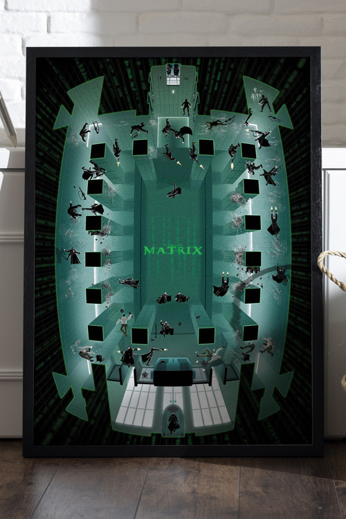 Matrix Siyah Ahşap Çerçeveli Poster, Film Duvar Tablosu