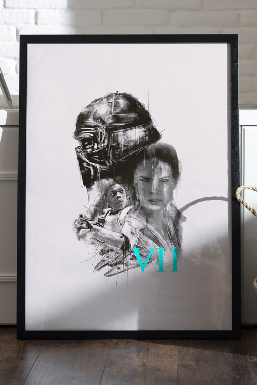 Star Wars Siyah Ahşap Çerçeveli Poster, Film Duvar Tablosu