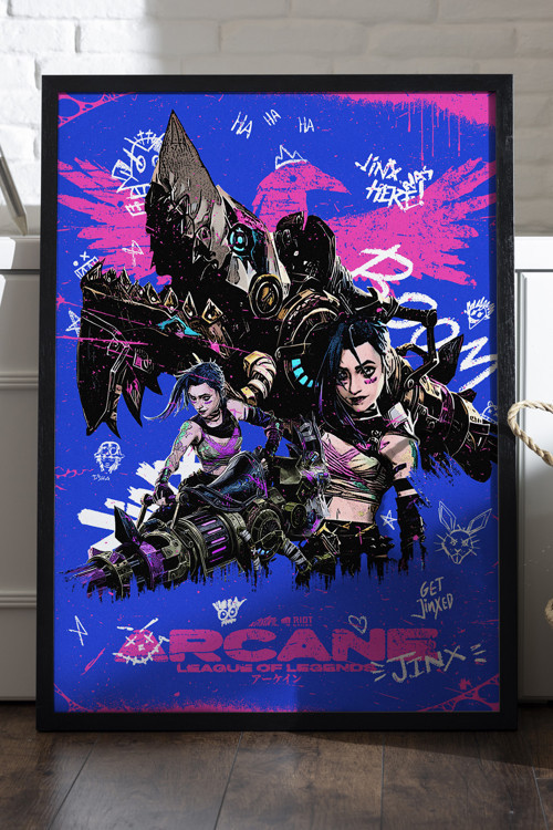 Arcane Siyah Ahşap Çerçeveli Poster, Dekoratif Oyun Duvar Tablosu
