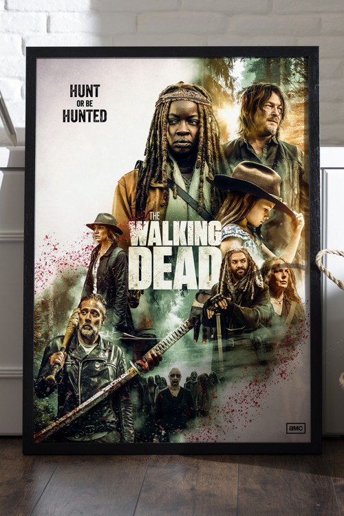 The Walking Dead Siyah Ahşap Çerçeveli Poster, Dizi Duvar Tablosu