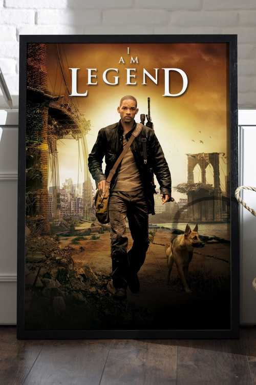 Ben Efsaneyim Siyah Ahşap Çerçeveli Poster, Dekoratif Film Duvar Tablosu