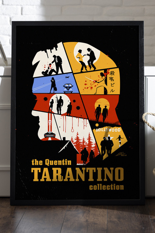 Quentin Tarantino Siyah Ahşap Çerçeveli Poster, Film Duvar Tablosu