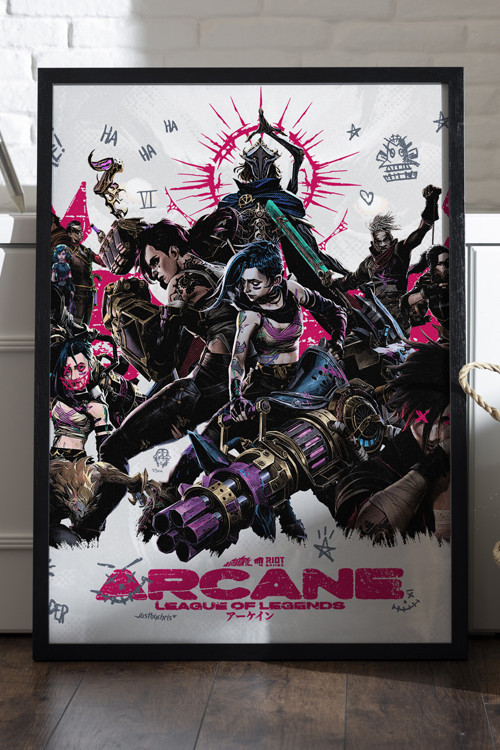 Arcane Siyah Ahşap Çerçeveli Poster, Dekoratif Oyun Duvar Tablosu