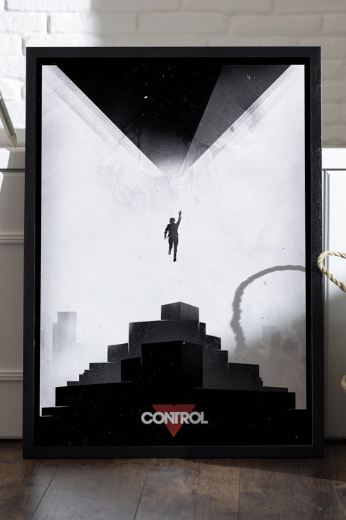 Control Siyah Ahşap Çerçeveli Poster, Dekoratif Oyun Duvar Tablosu