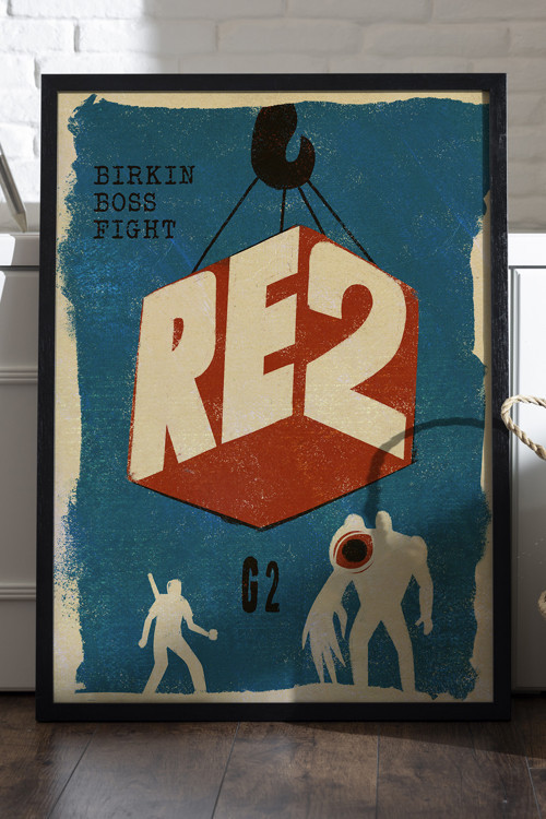 Resident Evil Siyah Ahşap Çerçeveli Poster, Dekoratif Oyun Duvar Tablosu