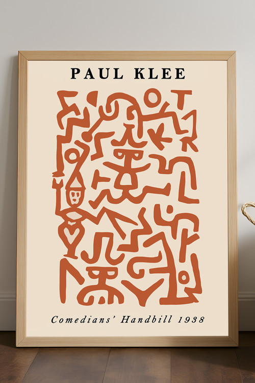 Paul Klee Doğal Ahşap Çerçeveli Poster, Dekoratif Sanatsal Duvar Tablosu