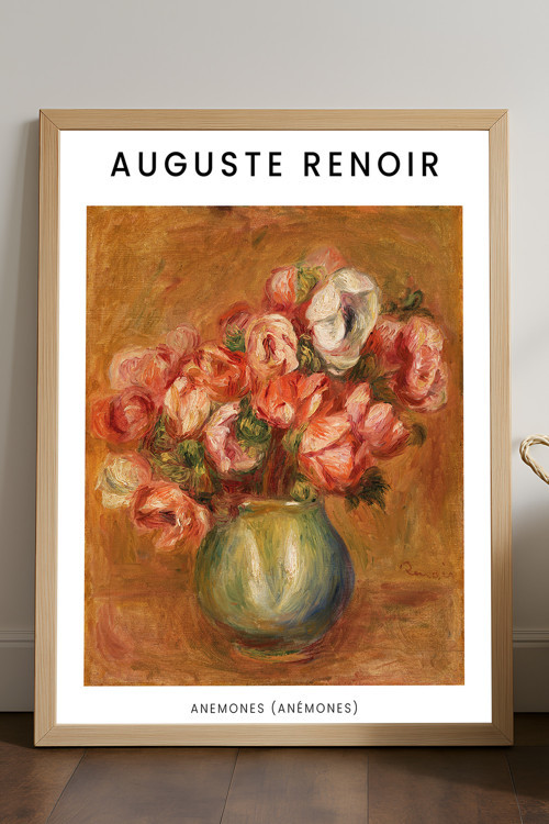 Auguste Renoir Doğal Ahşap Çerçeveli Poster, Dekoratif Sanatsal Duvar Tablosu