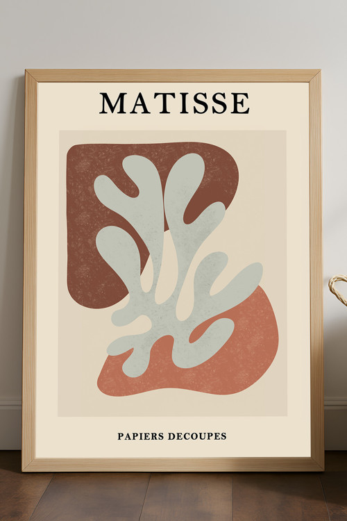 Henri Matisse Doğal Ahşap Çerçeveli Poster, Dekoratif Sanatsal Duvar Tablosu