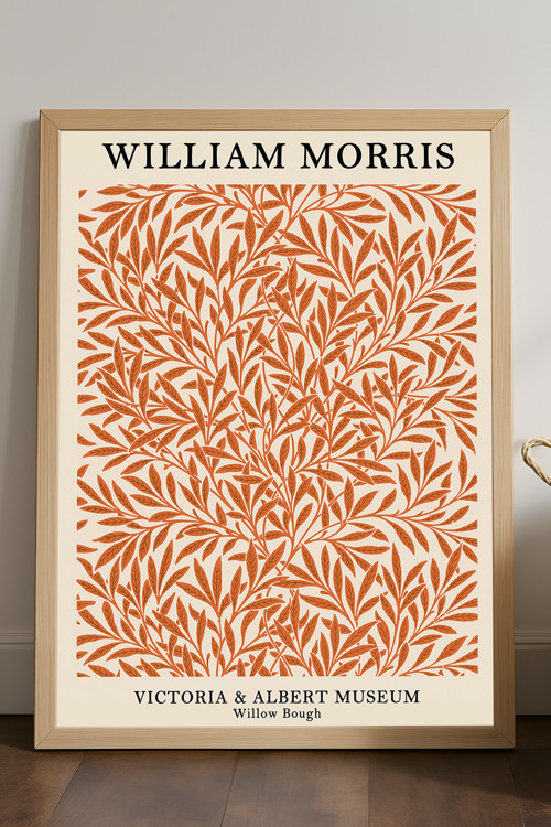 William Morris Doğal Ahşap Çerçeveli Poster, Dekoratif Sanatsal Duvar Tablosu