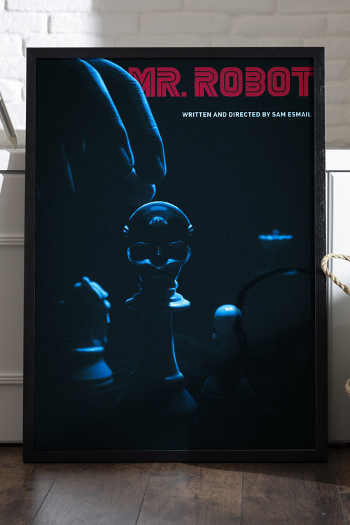 MR. Robot Siyah Ahşap Çerçeveli Poster, Film Duvar Tablosu