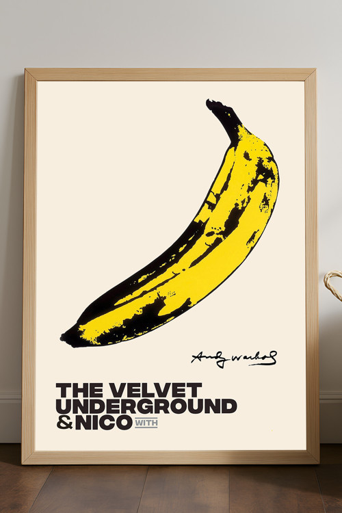 Banana Ahşap Çerçeveli Poster, Dekoratif Sanatsal Duvar Tablosu