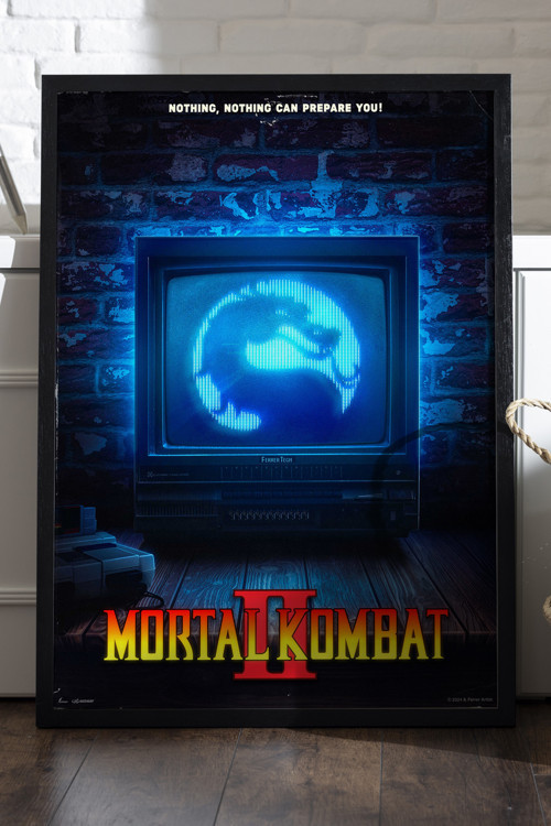 Mortal Kombat Siyah Ahşap Çerçeveli Poster, Dekoratif Oyun Duvar Tablosu