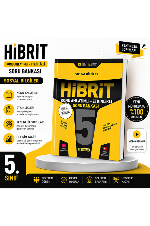 5. Sınıf Sosyal Bilgiler Hibrit Soru Bankası – | Konu Anlatımlı Etkinlikli | Yeni Nesil Sorular