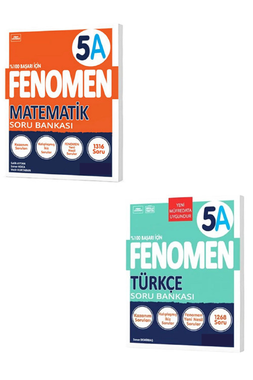 5.Sınıf Fenomen 5A Matematik Soru Bankası + 5.Sınıf Fenomen 5A Türkçe Soru Bankası / 2 Kitap