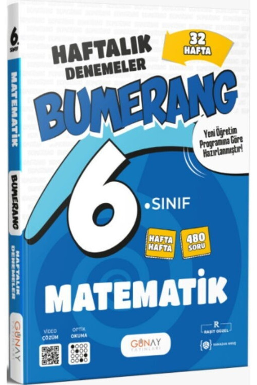 6. Sınıf Matematik Bumerang 32 Haftalık Denemeleri Günay Yayınları