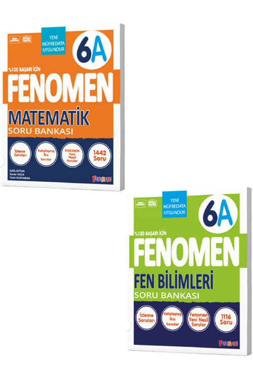 6.Sınıf Fenomen 6A Matematik Soru Bankası + 6.Sınıf Fenomen 6A Fen Bilimleri Soru Bankası / 2 Kitap