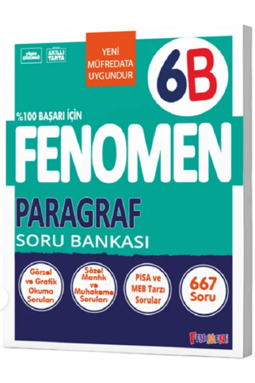 6.Sınıf Fenomen 6B Paragraf Soru Bankası / Yeni Müfredata Uygundur - Sözel Mantık Muhakeme
