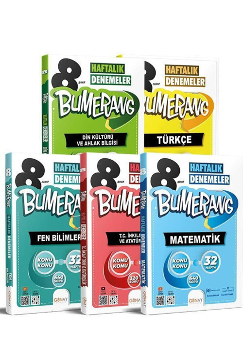 Günay Bumerang 8.Sınıf 32 Haftalık Deneme Seti