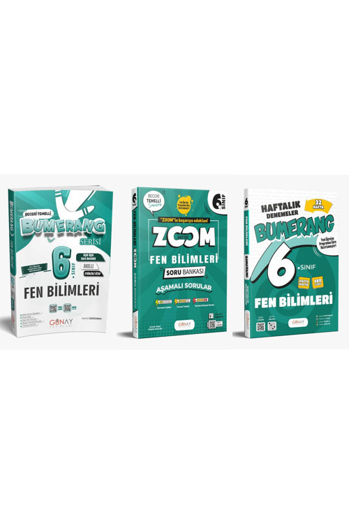 Günay Yayınları 6. Sınıf Fen Bilimleri Zoom Soru Bankası +Bumerang Konu Anlatımı+ 32 Haftalık Deneme