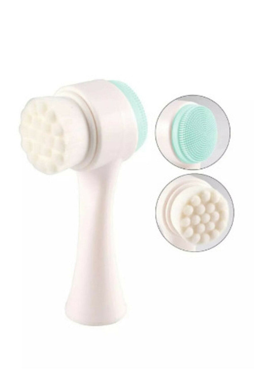 Silikon Başlıklı Çift Taraflı Cilt Temizleme Fırçası 13 Cm
